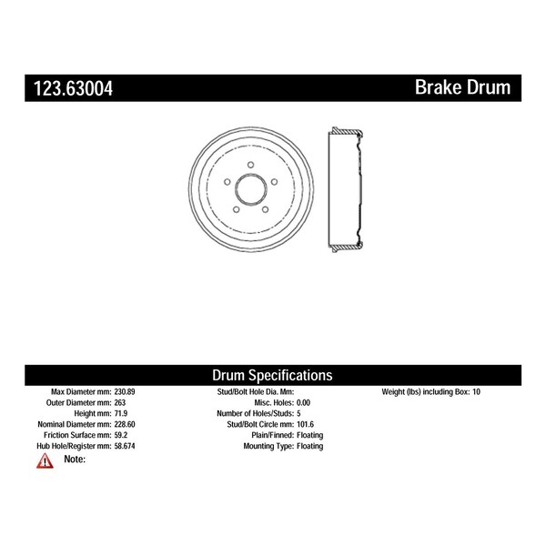 Standard Brake Drum,123.63004